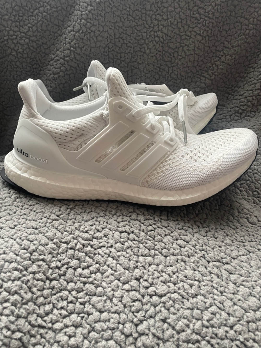adidas White Ultra Boost Knit Running Sneakers - Picture 4 of 6